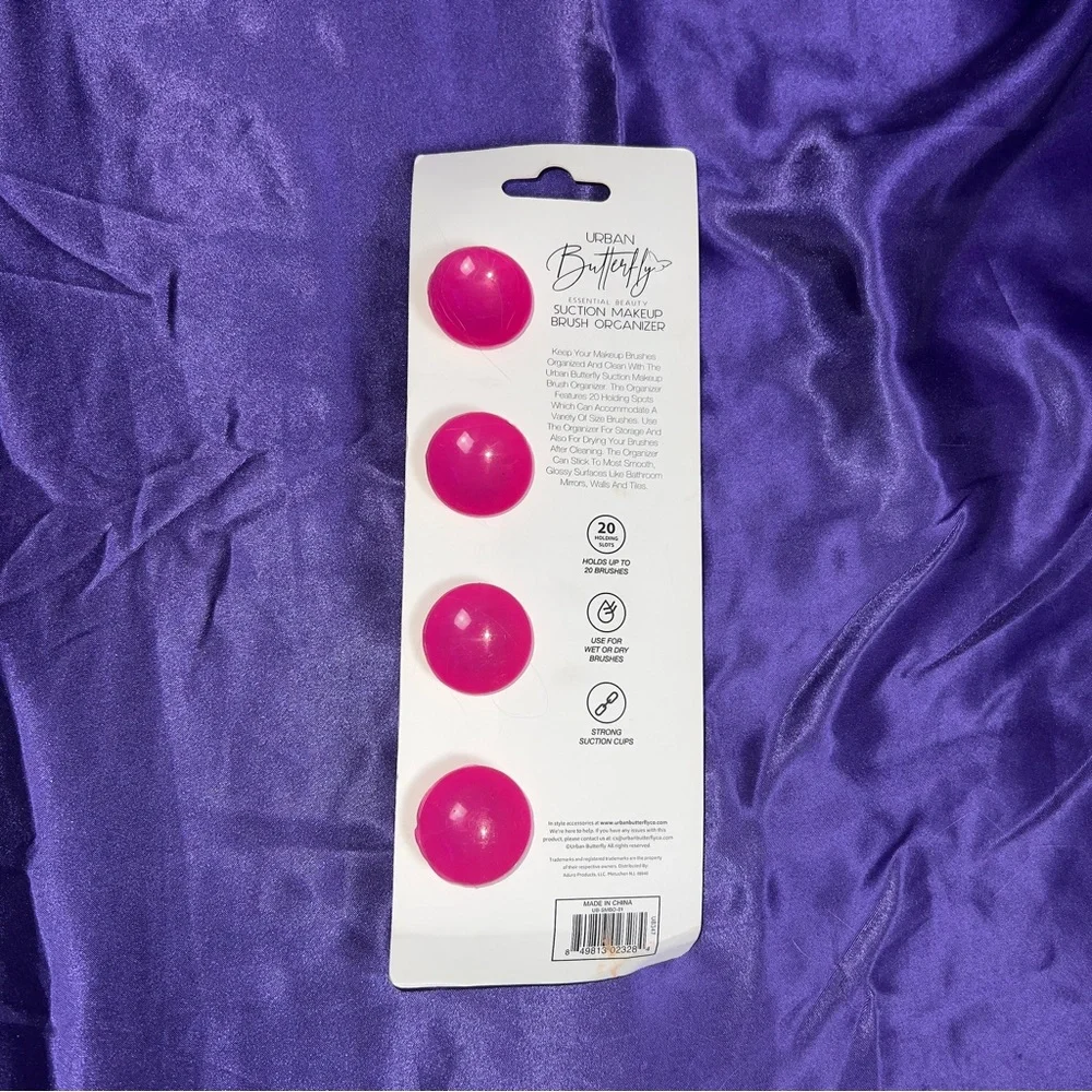 Urban Butterfly Suction Makeup Brush Organizer‎ Silicone Attachment Pink Gifting